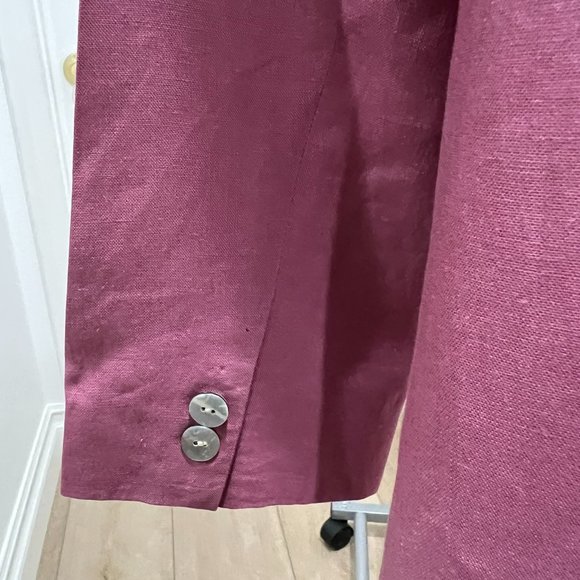 Collection Point of view women's pink double breasted blazer with shell buttons - Picture 6 of 7